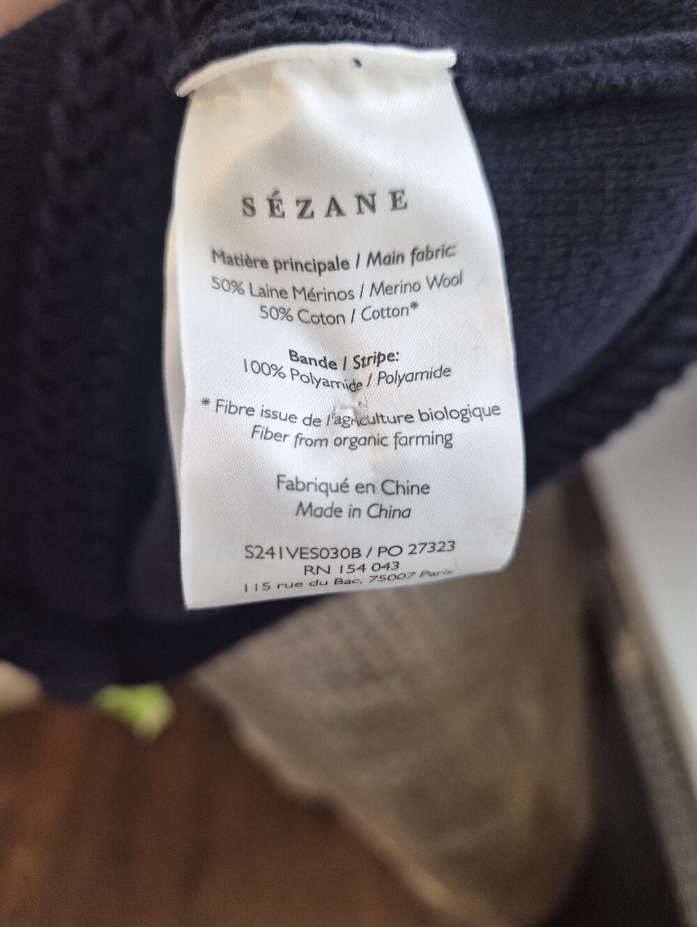 *NWT* [Sezane] Auguste Jacket In Navy, Size M, Merino Wool Blend, Cardigan - Picture 7 of 9